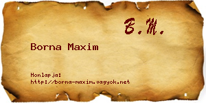 Borna Maxim névjegykártya